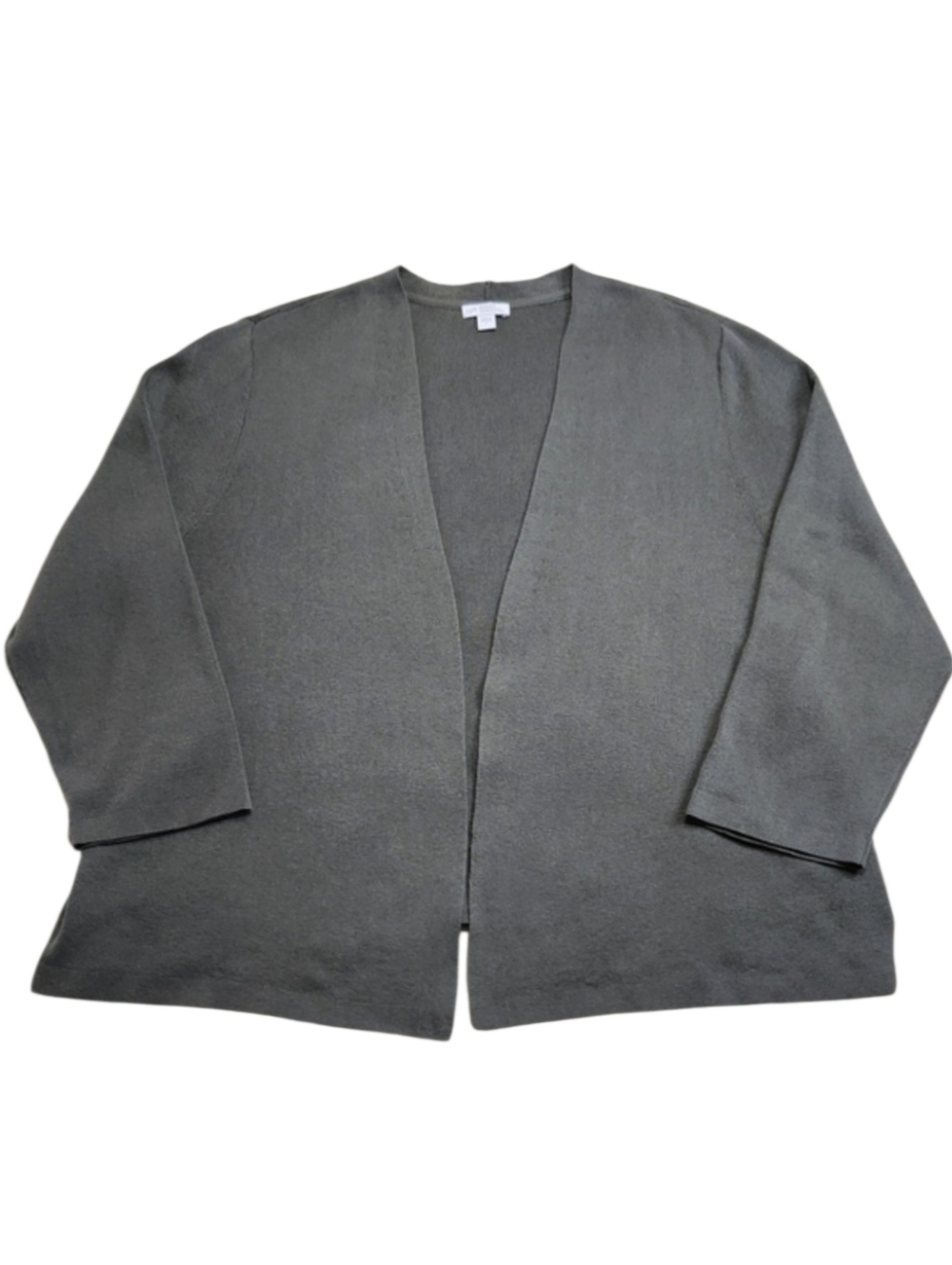 J JILL Organically Grown Cotton Green Open Front Cardigan Sz Large